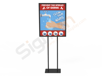 Wash Hands Poster Banner Print Signage Holder Stand 01